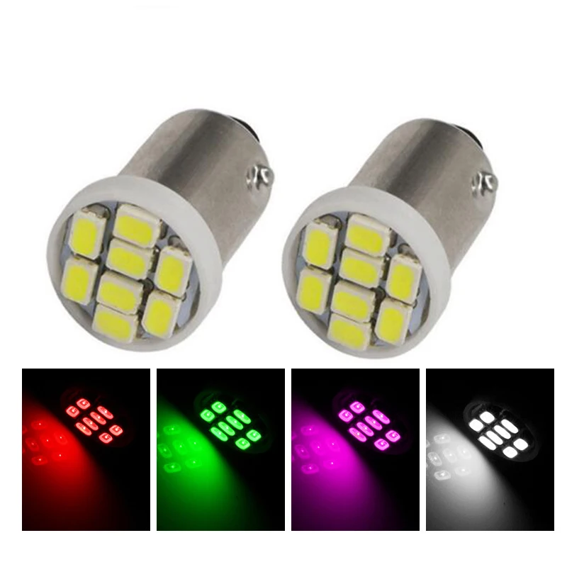 

100X Truck LED 12V 24V BA9S 8 SMD 3020 LED 8SMD 1206 T4W Interior Reading Light Bulbs White Blue Red Yellow Green