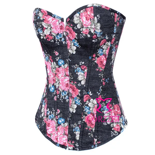 Женская клувечерние одежда на шнуровке винтажный черный джинсовый топ-бюстье