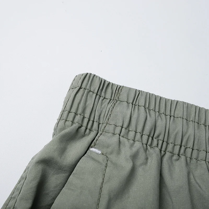 Men Cotton Running Shorts Elastic Pocket Breathable Sportswear Summer Casual Striped Short Trousers Plus Size Drop Shipping