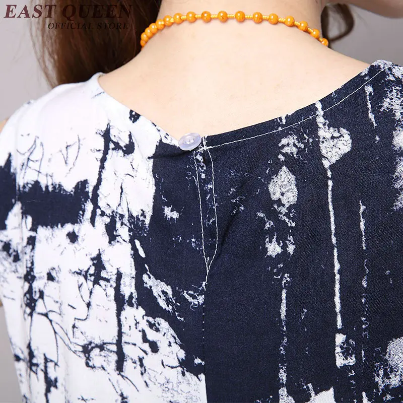 Новинка 2018 Китайские Восточные платья с круглым вырезом длинные летние сарафаны