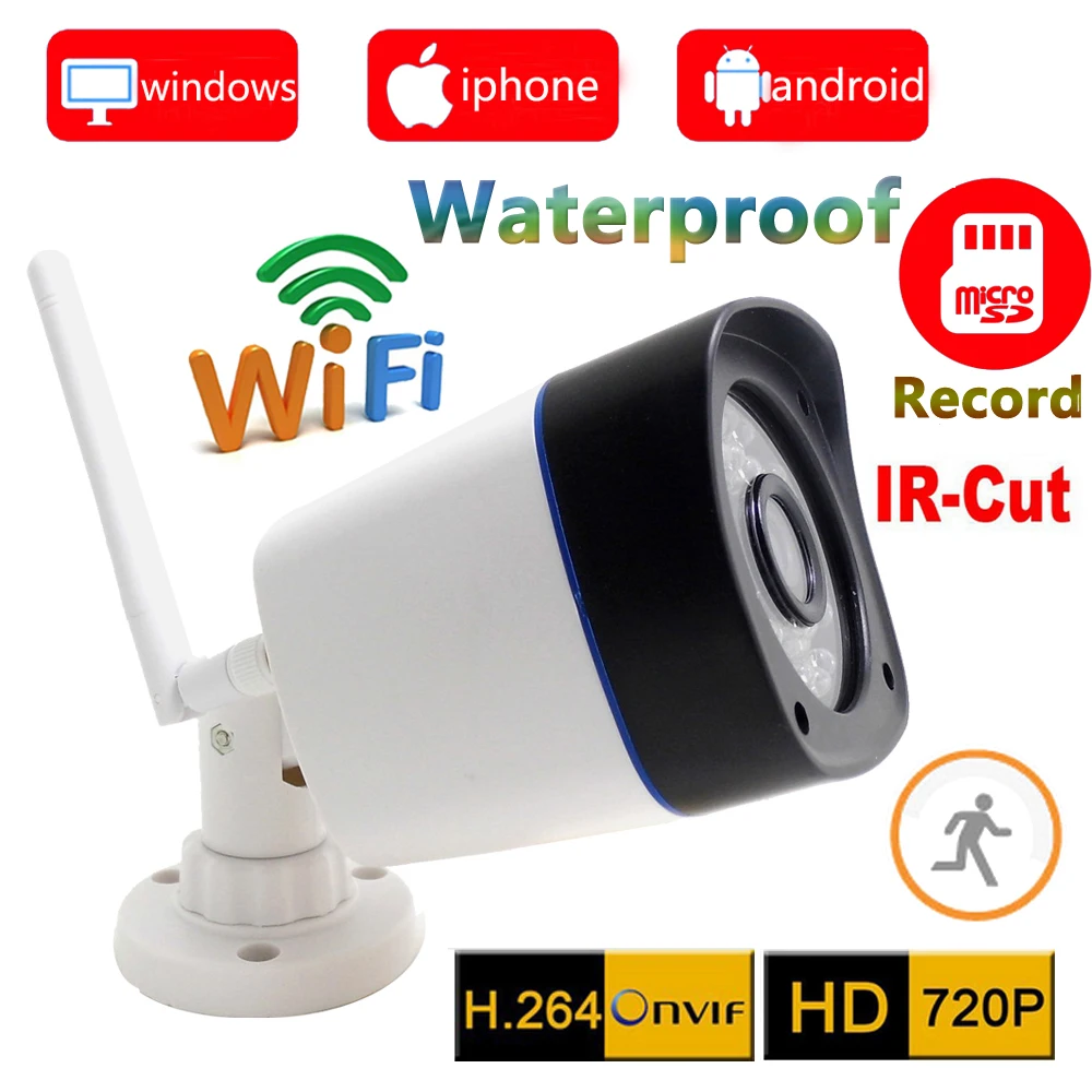 

Ip-камера наружная водонепроницаемая, 720p, Wi-Fi, водонепроницаемая