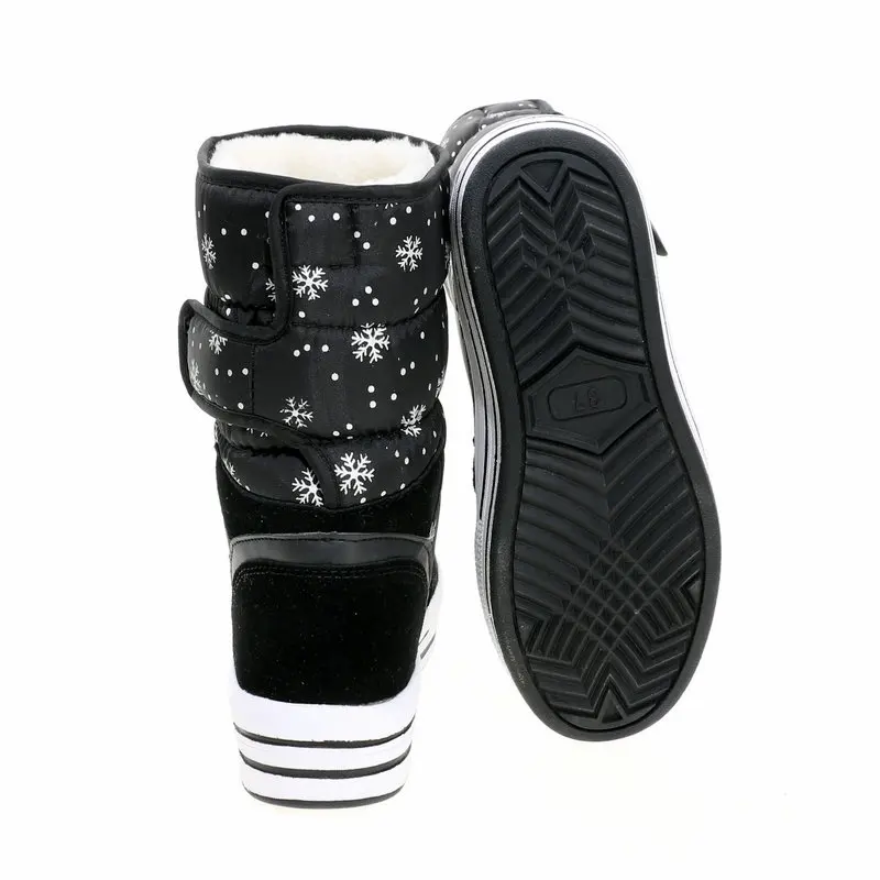 snowflake picture upper boots female winter shoes women snow lady warm wear fur insole high quality popular style free shi | Обувь