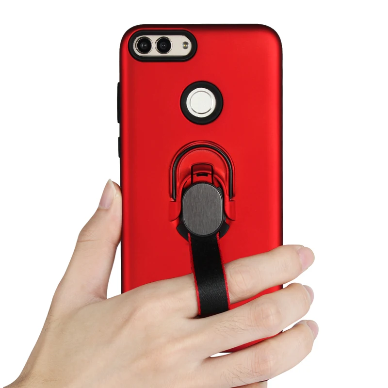 2 in 1 Hard PC+Soft TPU Plastic Case Cover Funda Magnetic Finger Ring Holder Mount for HUAWEI Y6 Prime Y7 Pro 2018 Honor 7C 7A |