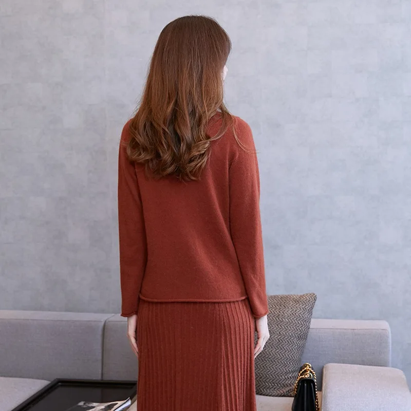 Spring Women Sweater 100% Cashmere Knitting Pullovers Hot Sale Turtleneck New Fashion 11Color Sweaters Woman Standard Girl Tops | Женская