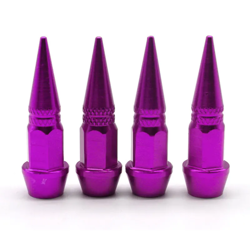 Purple DEFT клапан 4 шт. универсальные автомобильные шиномонтажные клапаны мотоцикл автомобильный велосипед Спайк Форма Пылезащитная шина колесо, Шпиндельный клапан крышки с логотипом - Цвет: Purple