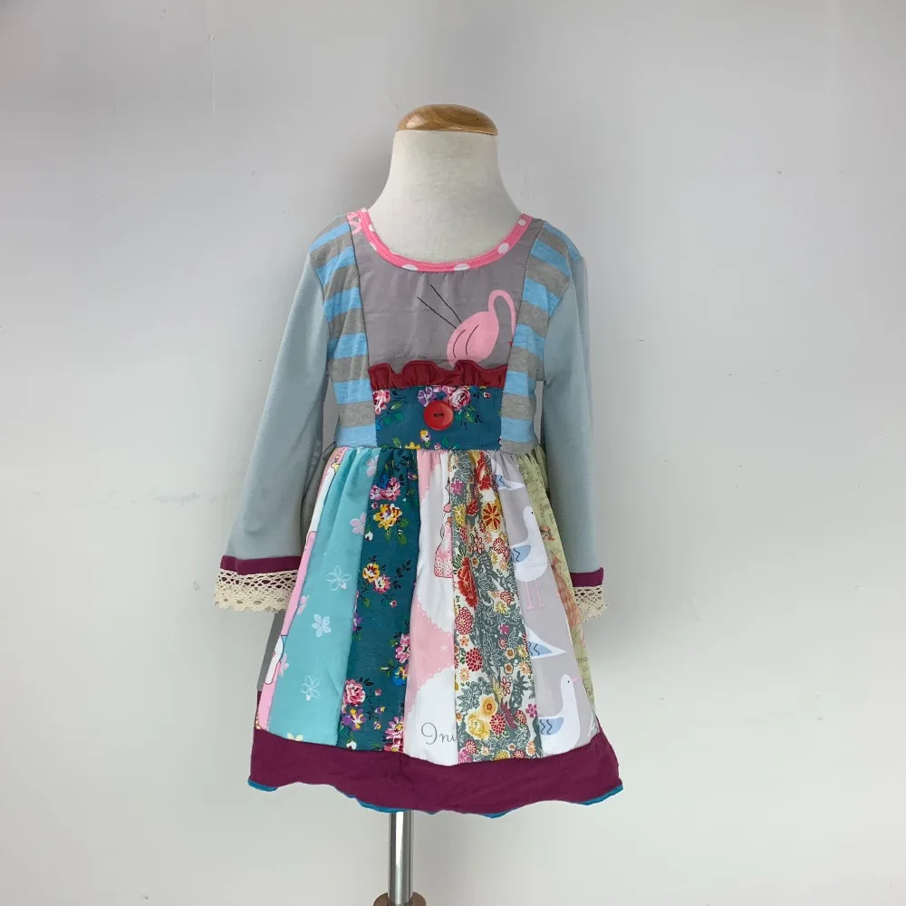 Pocket Splice Cloth Alphabet Print Baby Girl Dress For Children Present | Детская одежда и обувь