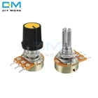 5 шт.партия, 1K 2K 5K B10K 20K B50K 100K 250K 500K 1M Ом, резистор потенциометра, линейный конический роторный потенциометр с крышкой