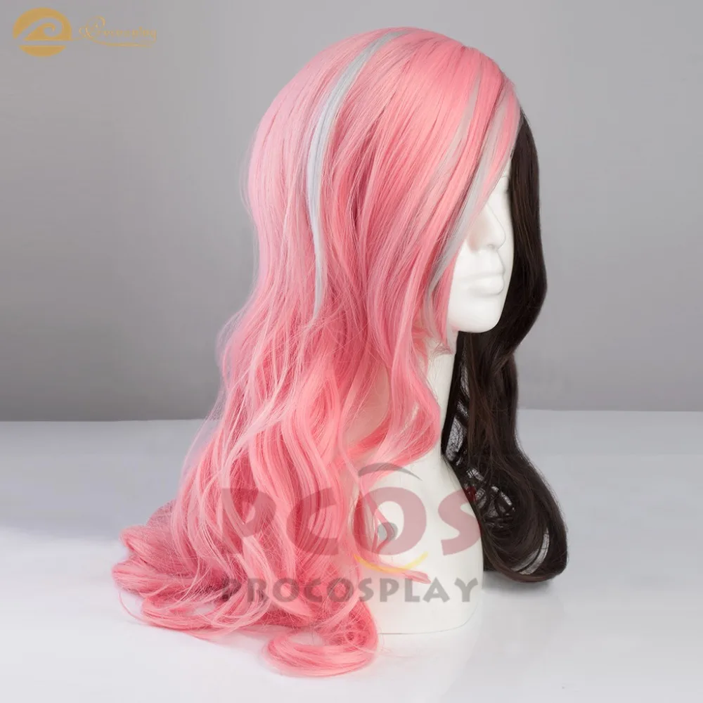 Готовый корабль RWBY Neopolitan Neo косплей парик половина черный и розовый с серой