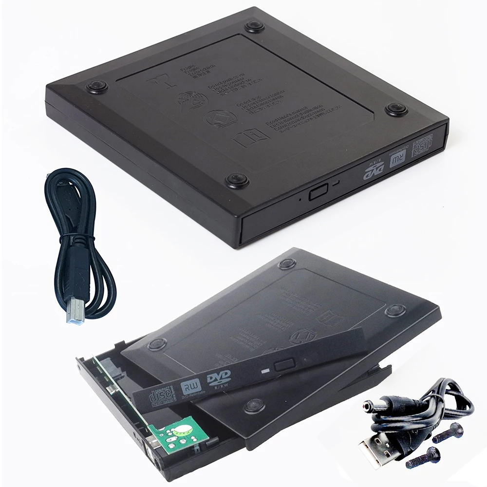 USB 2 0 Внешний Оптический привод коробка чехол DVD CD Rom RW для IDE жесткого диска Caddy