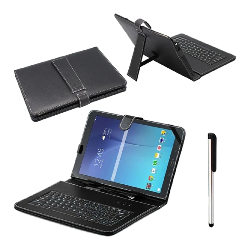 Black Чехол-подставка для клавиатуры samsung Galaxy Tab E T560 9,6 mini USB - Цвет: Black