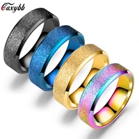brand design gold black color scrub 316l stainless steel ring rings for women men wedding gift never fade