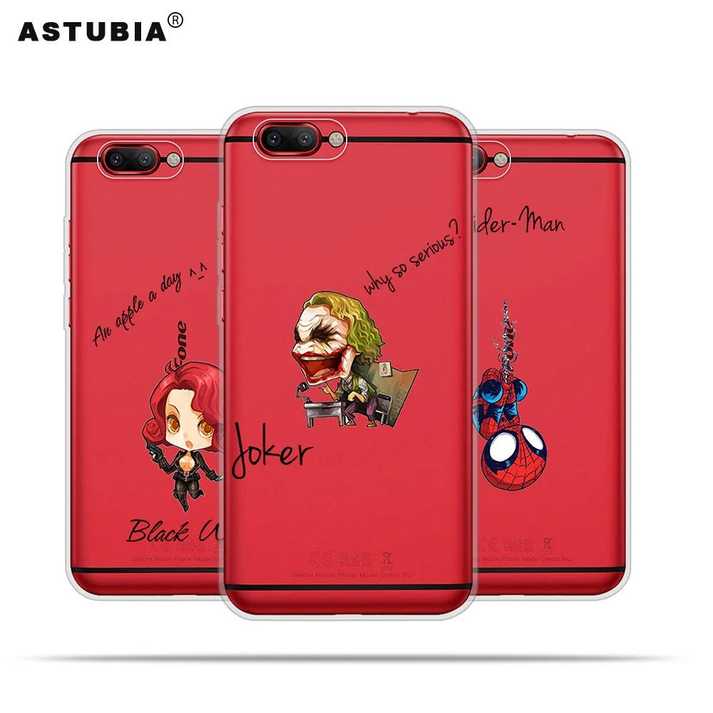 For Ulefone Gemini Pro Case S7 Mix 2 TPU Soft Clear Spiderman Iron Man Cover Power 3S Shell |