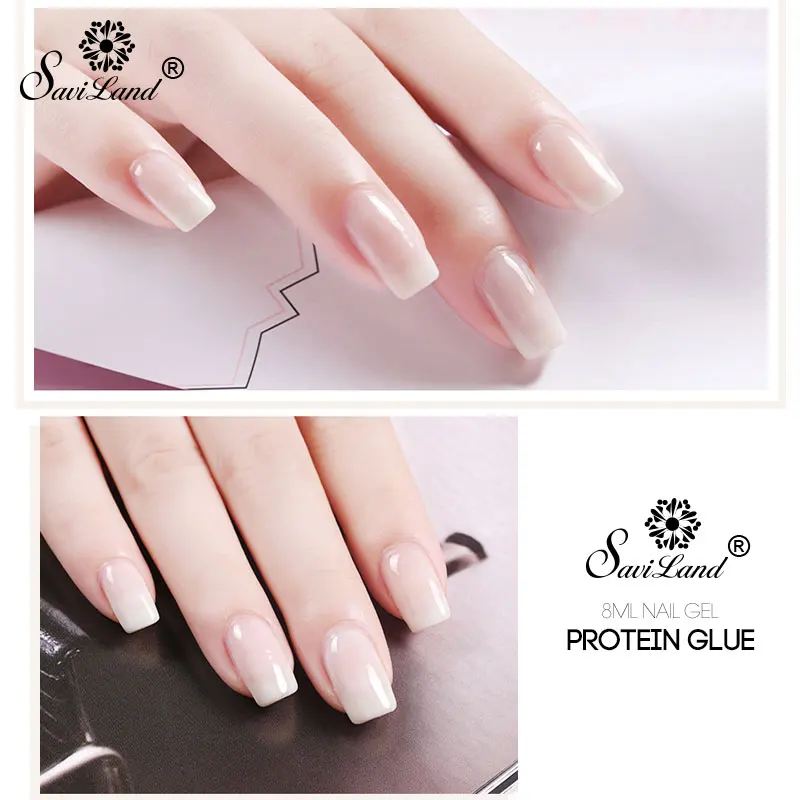 Увлажняющий Гель лак для ногтей Saviland 1 шт. Молочный Протеин цвет новинка 2017 милый