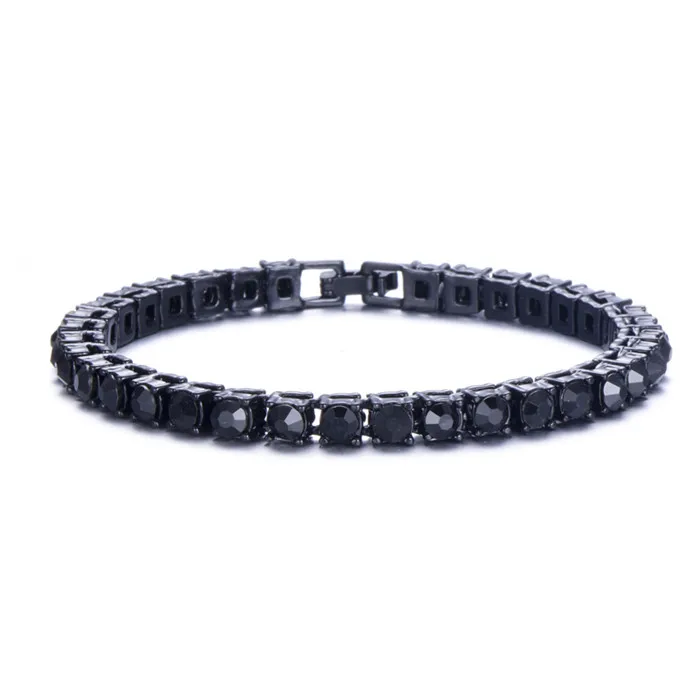 1 ряд 6 цветов CZ Bling Iced Out Стразы браслет из Кубического циркония теннисные цепи браслеты для женщин мужчин ювелирные изделия звенья цепи золото