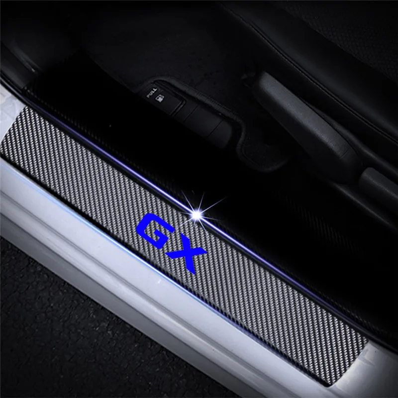 

4D Carbon Fiber Vinyl Stickers For Lexus GX Car Door Sill Plate Car Door Sill Sticker Door Sill Decoration Scuff Plate 4Pcs