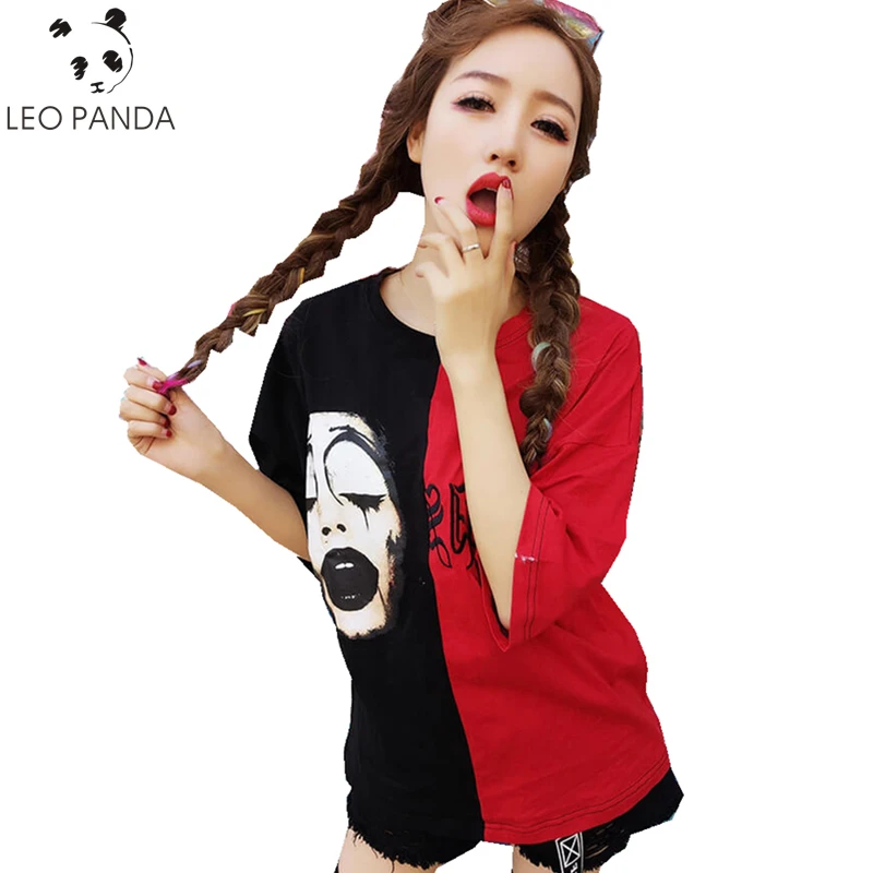 Summer Women Hip-Hop Short T-Shirts 2018 New Embroidery Patchwork Harajuku Tshirts Female Casual O-Neck Cotton Tees ZX83 | Женская
