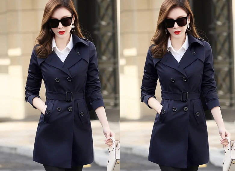 Красная Женская ветровка длинная весна осень 2020 новинка пальто тонкий большой