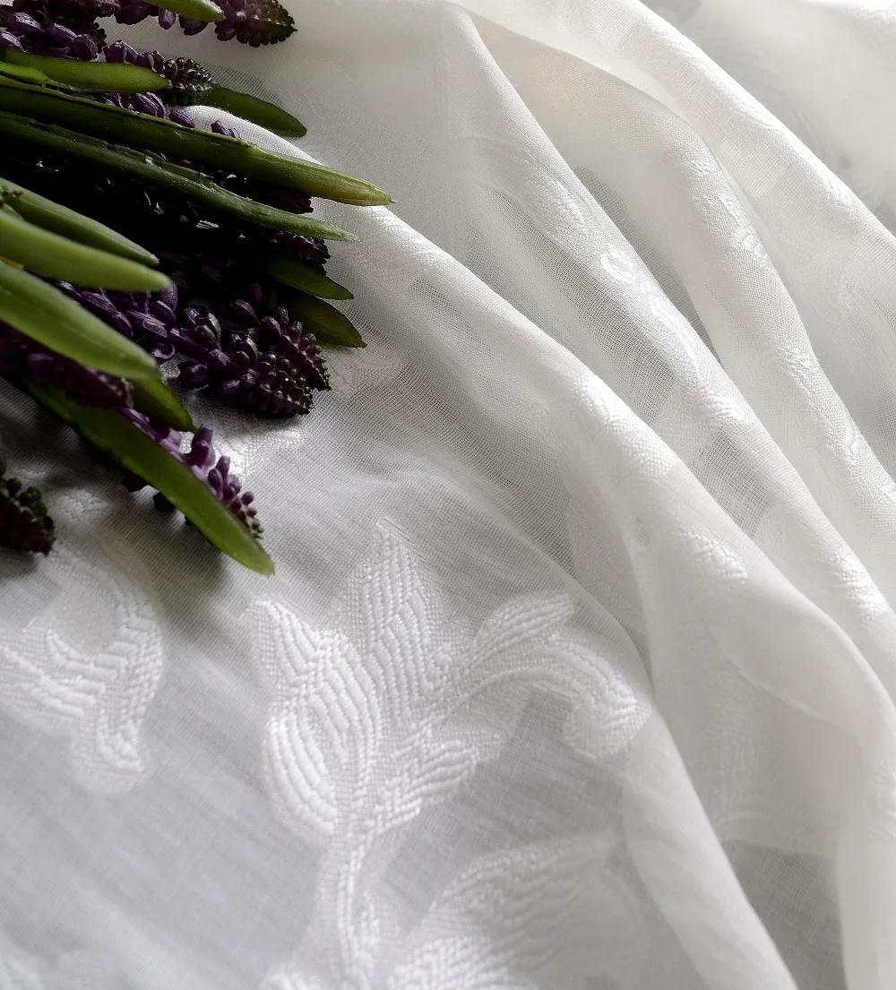 Brilliant High Quality Cotton Yarn Jacquard Good Feel Floral French Window Translucidus Curtains Cortinas For Living Room | Дом и сад