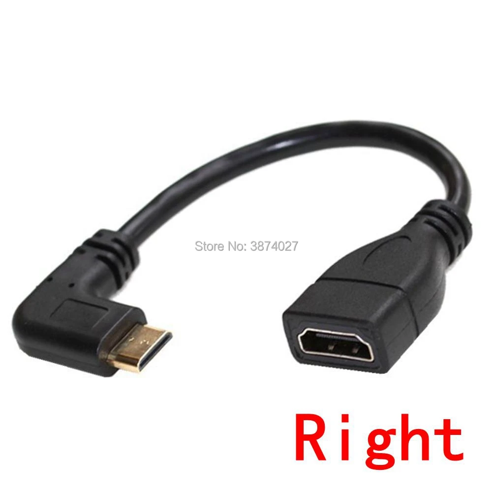 Вверх вниз угловой мини HDMI совместимый к штекер гнездо кабель 10 см для ноутбука