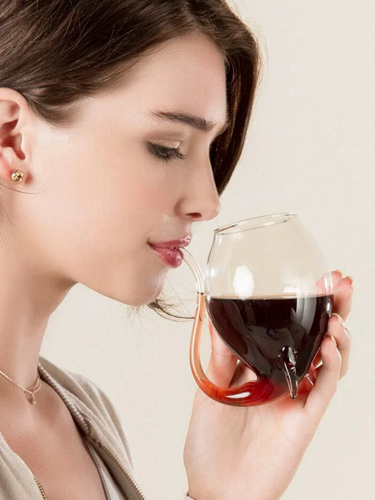 Red Wine Glass Juice Drink Beer Mug Handmade Heat-resistant Glass Bar Personality Wine Glass