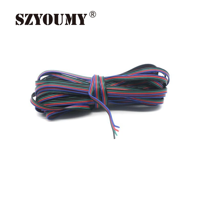 SZYOUMY 200 м 4 контактный кабель для 5050 3528 RGB Светодиодная лента модуль расширения