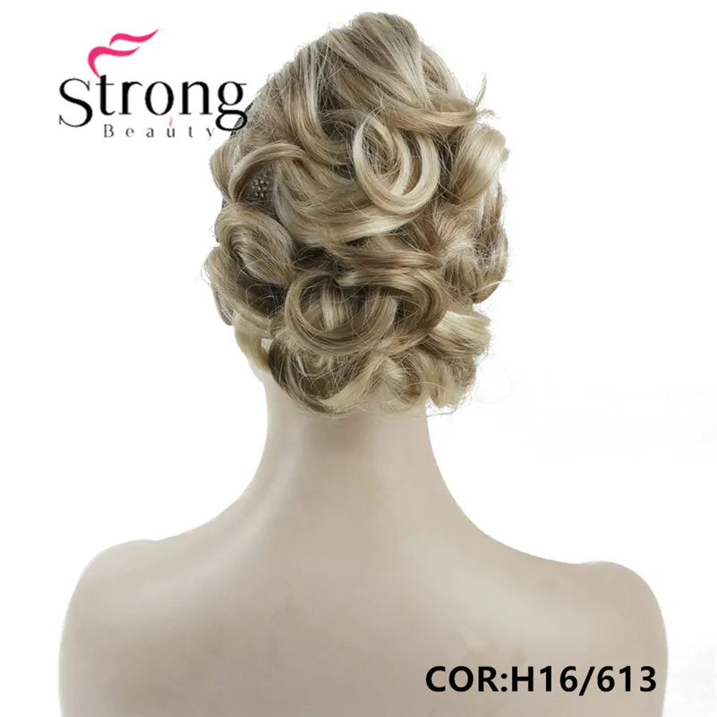 StrongBeauty короткий кудрявый зажим в Коготь Конский хвост наращивание волос синтетические волосы кусок 80 г с челюстью/коготь клип