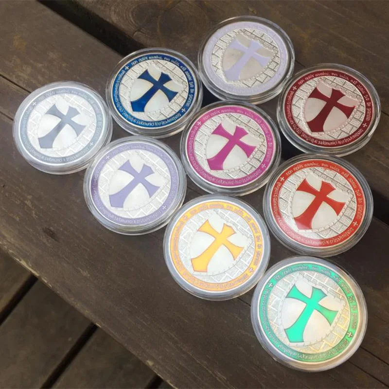 9 шт./компл. Рыцари темплар заказ Серебряная монета крестоносцы серебряная медаль