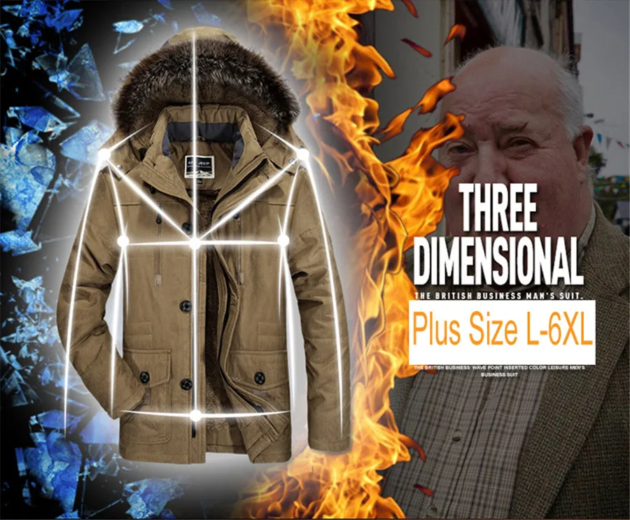 Жутко и boror Большие размеры 5XL 6XL новые брендовые теплые зимние куртки мужские утепленные длинные хлопок мягкий флис Подпушка парка пальто мужские одежда