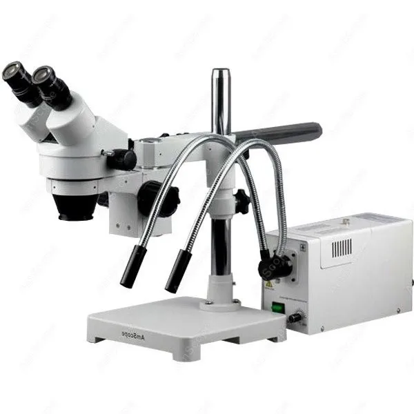 Стерео микроскоп AmScope поставляет 3.5X 90X стерео на стрелу с волоконно оптическим y