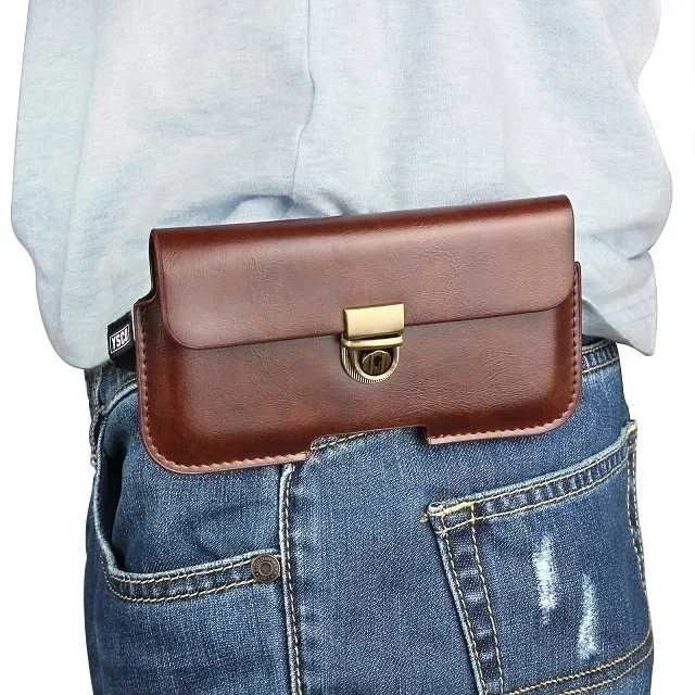 Роскошные горизонтальные пряжка кожаный чехол сумка на ремне Телефонные Чехлы