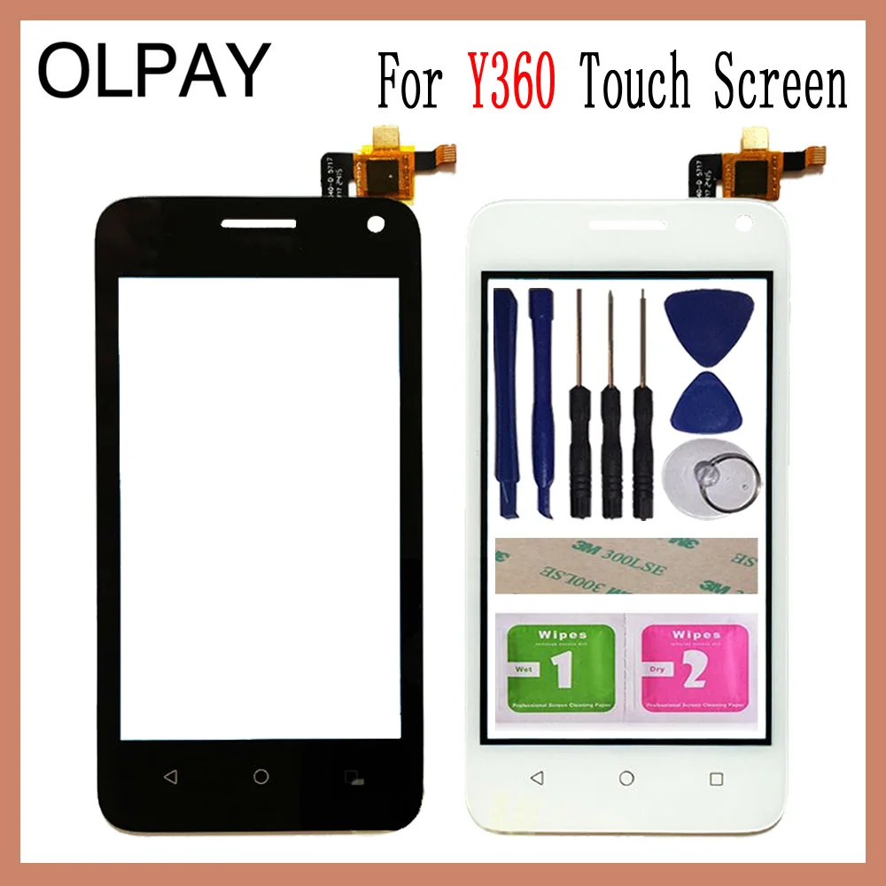 OLPAY 4," для huawei Ascend Y360 Y336 Y3 Y336-U02 сенсорный экран стекло дигитайзер панель объектив сенсор стекло клейкая и салфетки