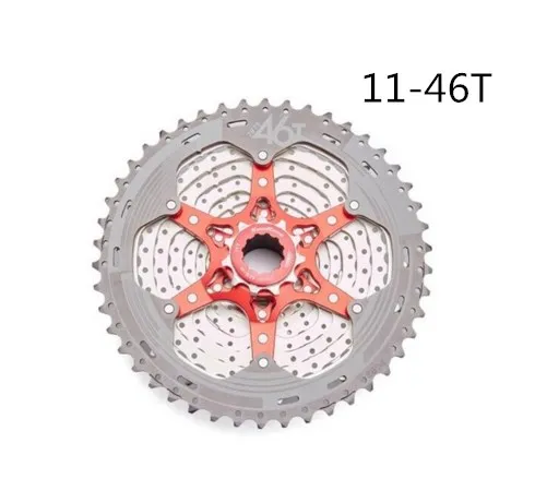 MX3 46T silver red SunRace 10 Скорость CSMX3 11-40 т 11-42 т 11-46 t велосипедная обгонная муфта широкого соотношения горный велосипед Кассетный инструмент MTB маховик - Цвет: MX3 46T silver red