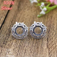 100 925 sterling silver color jewelry stud earrings blank for 8mm wemon with 8mm base tray for diy earring fittings