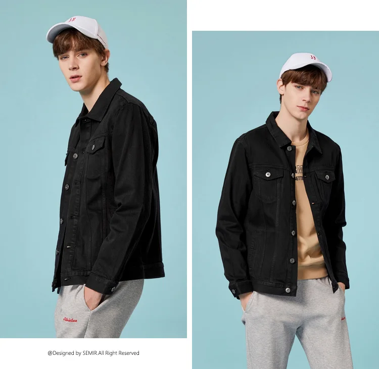 SEMIR джинсовая куртка для мужчин jaqueta masculino хлопковая одежда модные куртки Уличная Весенняя классическая мужская куртка