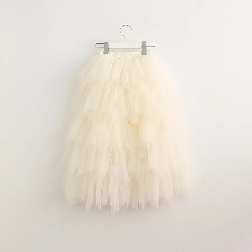 Летняя юбка пачка в Корейском стиле для девочек балерины 5 слоев пышных детских
