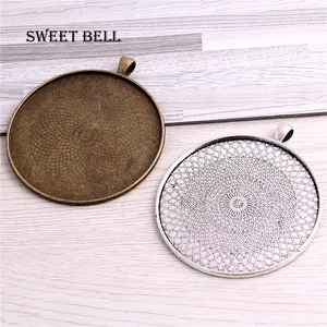 10 шт. 45 мм Круглая Подвеска Кабошон стеклянный кабошон настройки DIY аксессуары для ювелирных изделий металлические круглые подвесные украшения в поисках 6A934