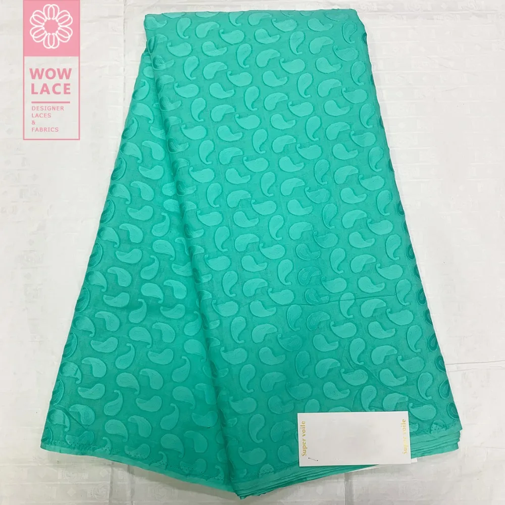 

2019 New Arrival Swiss Voile Jacquard Cotton Fabrics Royal Blue Color Dubai Women Garment Material Swiss 100% Cotton Lace Fabric