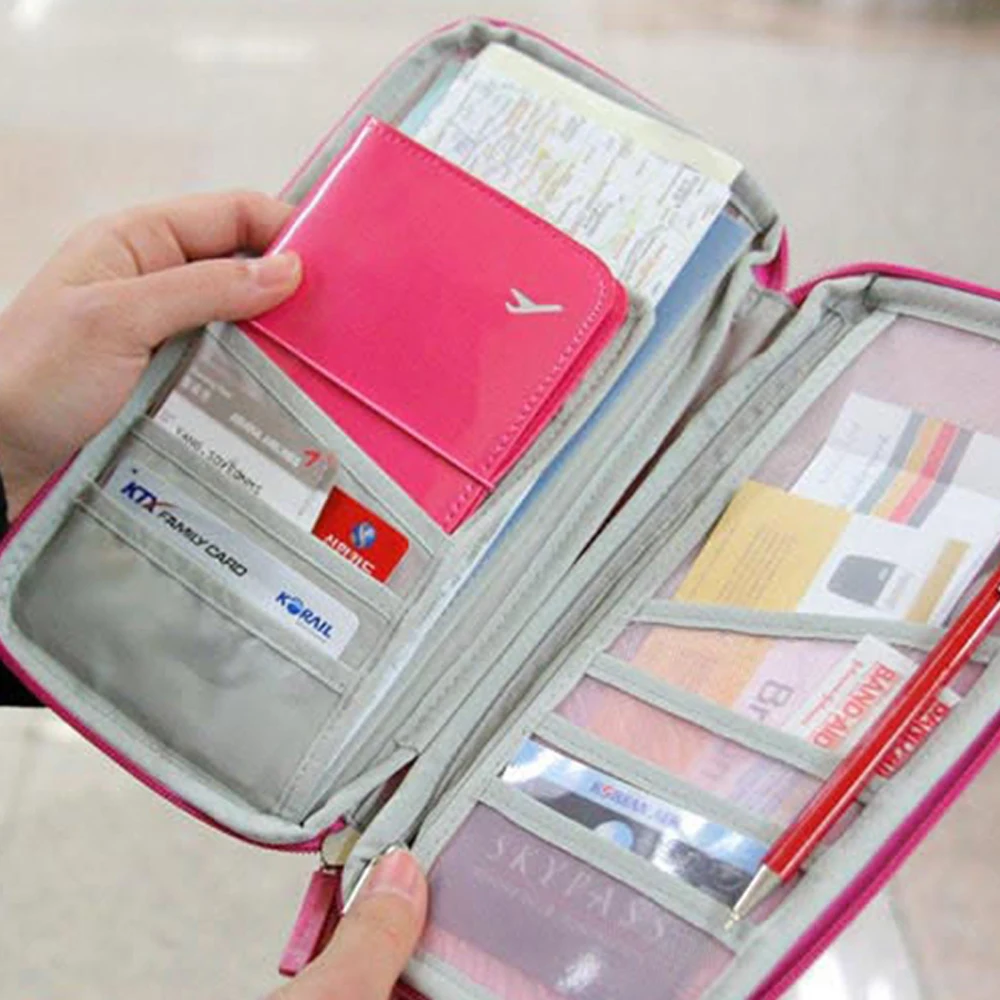 

Tickets Holder Multicolor Purse Bag Large Capacity Bag For Passport Storage Credit ID Cards Oxford Wallet Travel Accessories