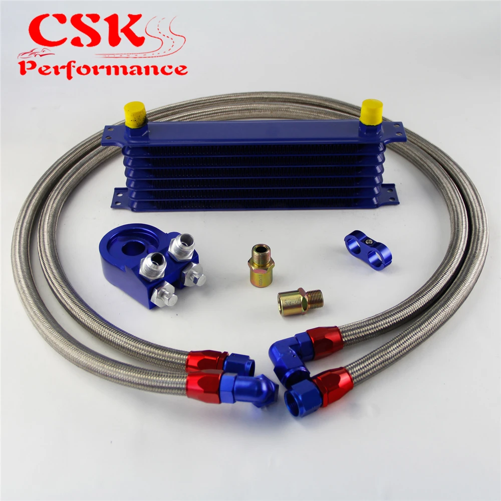 Универсальный 7 рядный масляный радиатор коробки передач двигателя AN10 262 мм с