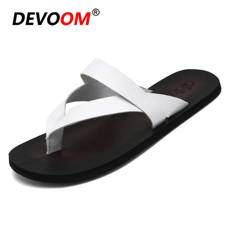 Г. летние пляжные тапочки; удобные Chanclas Hombre Verano; новые стильные уличные тапочки; Вьетнамки; мужские шлепанцы; badтапочки; 44 - Цвет: Белый
