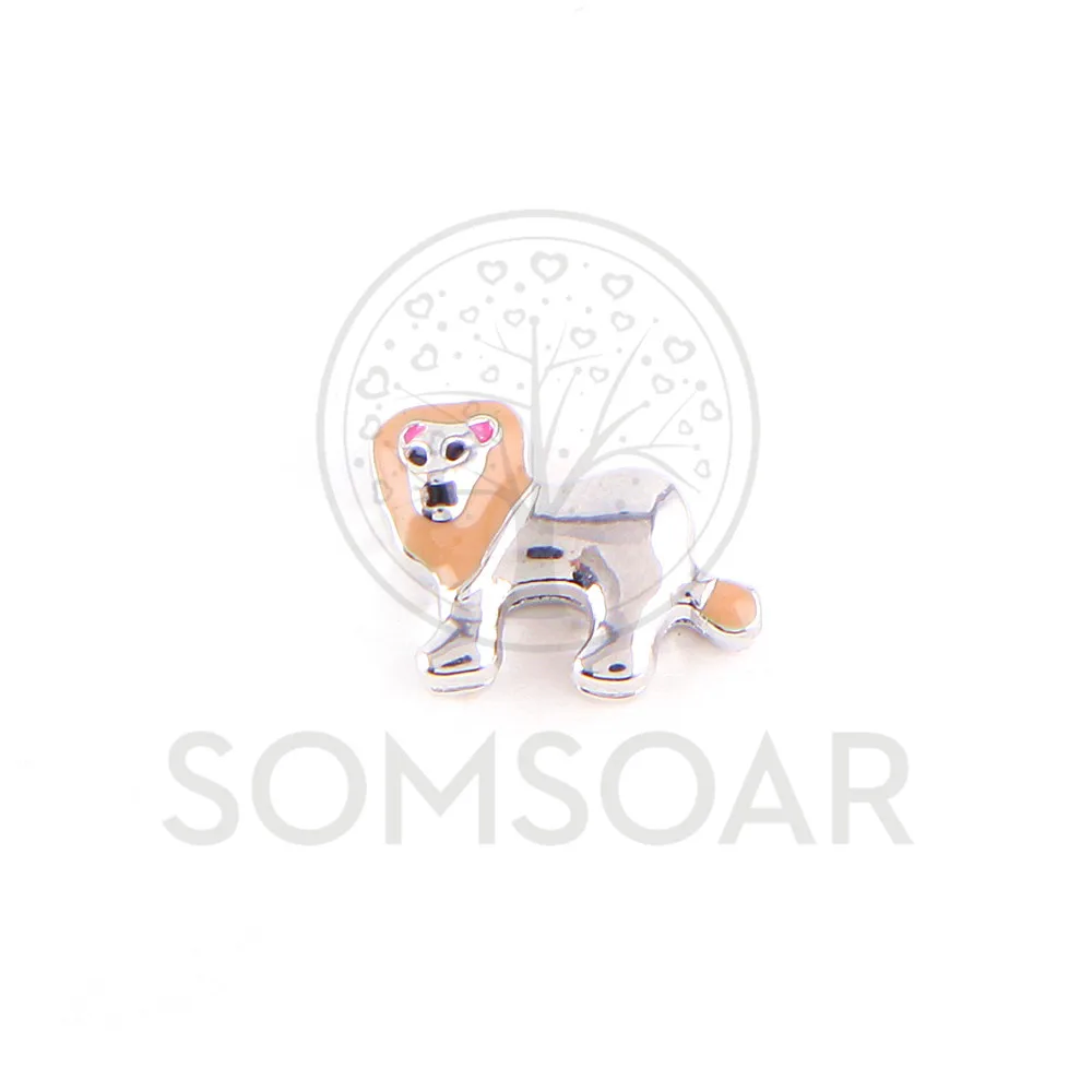 Somsoar ювелирные изделия Лев горка шармы подходят кожаная обмотка сетка браслет из