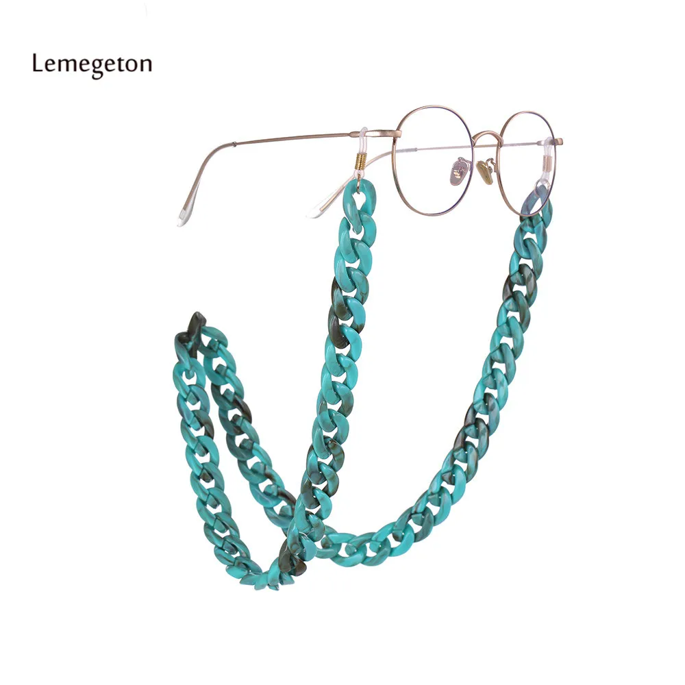 Lemegeton женские очки с цепочкой синий акриловый шнур для солнцезащитных очков ремешок для чтения цепочка для очков держатель для очков висячая Шея