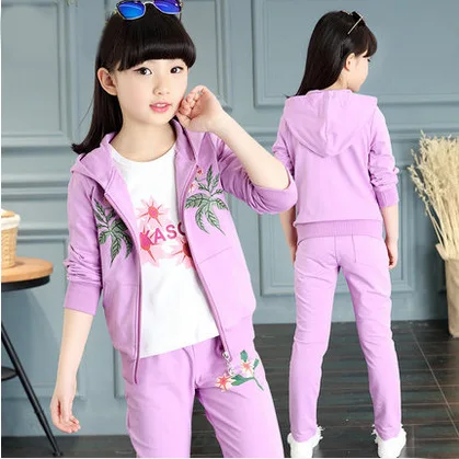 Детская школьная форма хлопковая Спортивная одежда для девочек на осень и весну