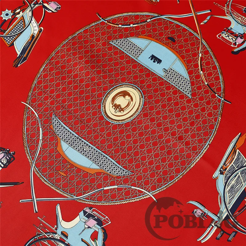 Женский шелковый шарф POBING ручная расцветка квадратные шарфы Испания Echarpes Foulards