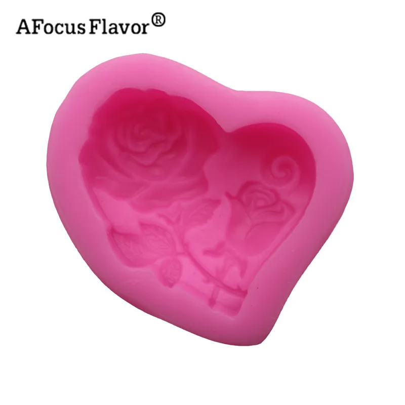 1 шт. 3D Роза любовь приготовления мороженого торт кухня силиконовая форма и