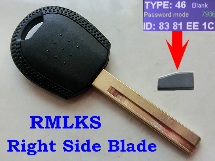 RMLKS Прозрачный чехол для ключа пустой корпус Sorento AMANTI PICANTO CEED Uncut Key Blade с чипом ID46