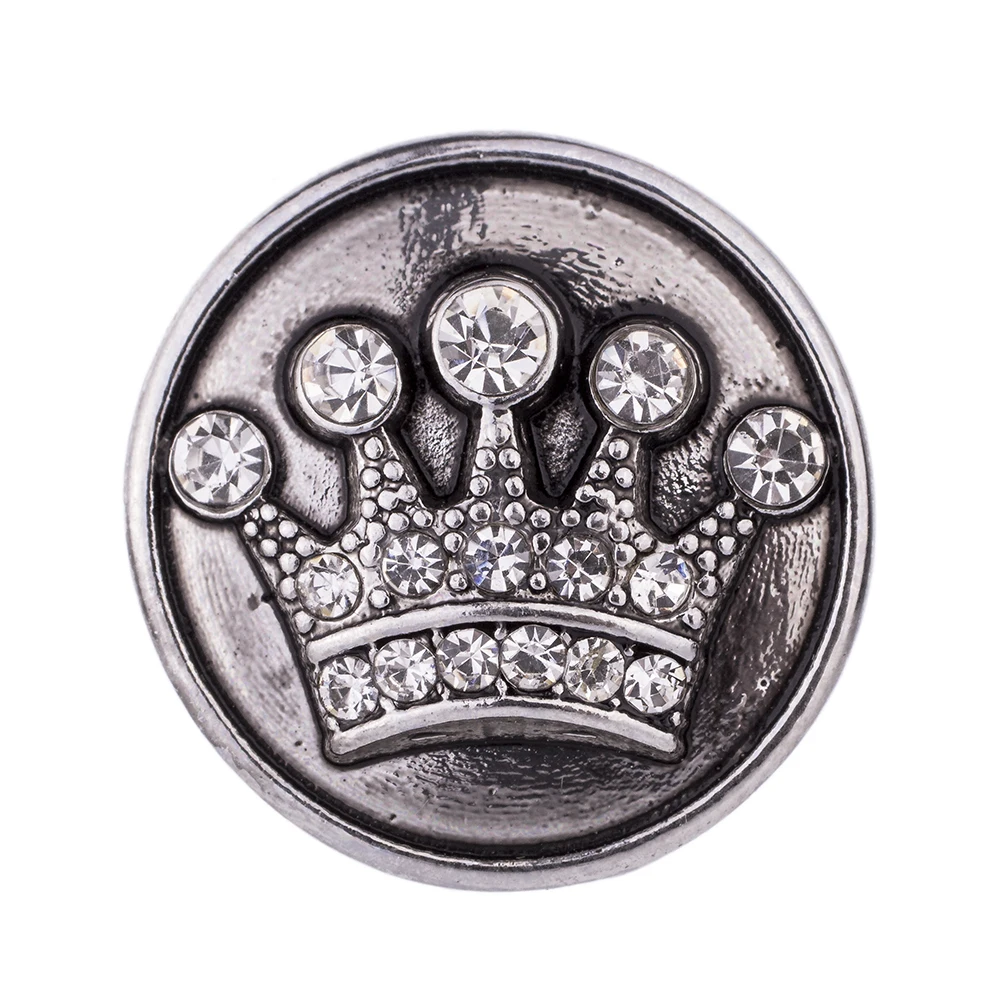 

NSB2687 Hot Sale 18mm Snap Buttons For Snap Buttons Jewellry DIY Charms Snaps Crystal Unique Crown Design