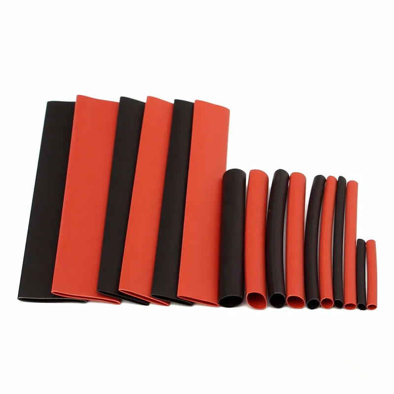 150 шт черный/красный 2:1 полиолефин усадка Ассорти термоусадочная трубка провод кабель изолированный комплект трубок RSFR-(2X) H тип