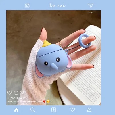 V-55 Милый Мой сосед Тоторо брелок Силиконовый чехол для Apple Airpods 1 2 Чехол брелок кольцо наушники чехол для наушников - Цвет: V-55