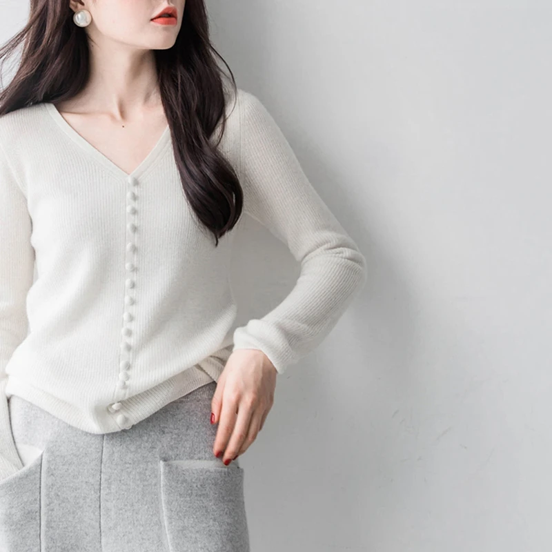 Autumn Winter Sweater Women Pullovers Top Wool Long Sleeve Female Soft Jumper Sexy V Neck Pullover Jersey Mujer | Женская одежда